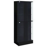 Tampa Furniture Outlet - Coaster - Cabra 4-door LED Curio Display Cabinet Black High Gloss - 950398