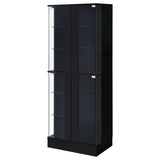 Cabra 4-door LED Curio Display Cabinet Black High Gloss - Tampa Furniture Outlet