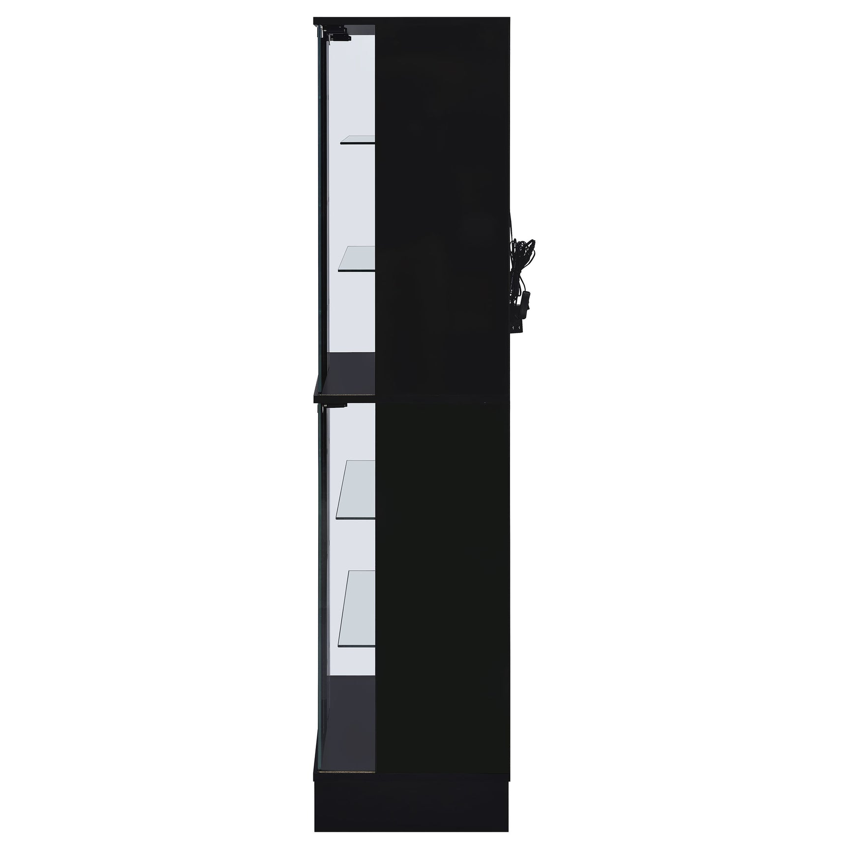 Cabra 4-door LED Curio Display Cabinet Black High Gloss - Tampa Furniture Outlet