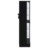 Cabra 4-door LED Curio Display Cabinet Black High Gloss - Tampa Furniture Outlet