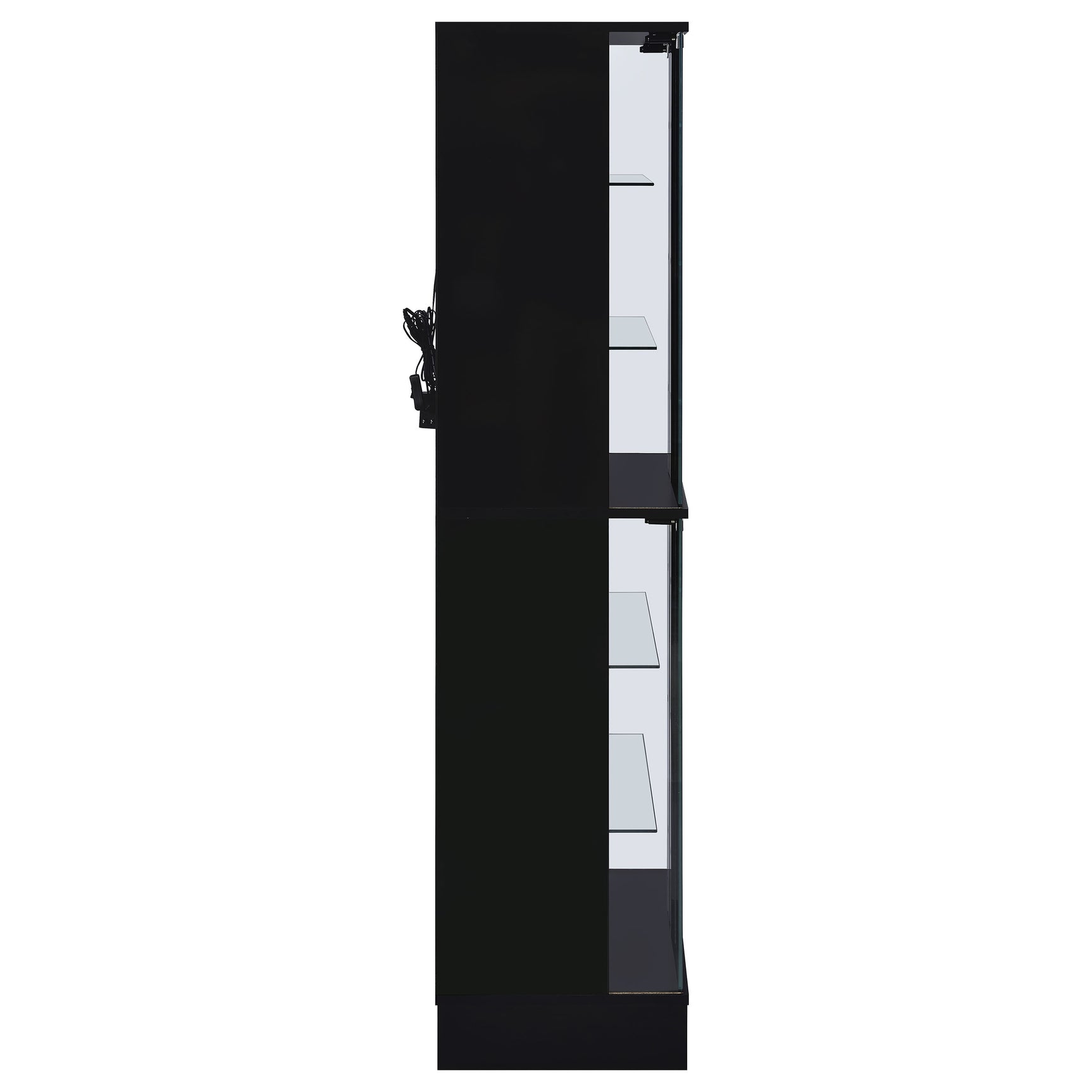 Cabra 4-door LED Curio Display Cabinet Black High Gloss - Tampa Furniture Outlet