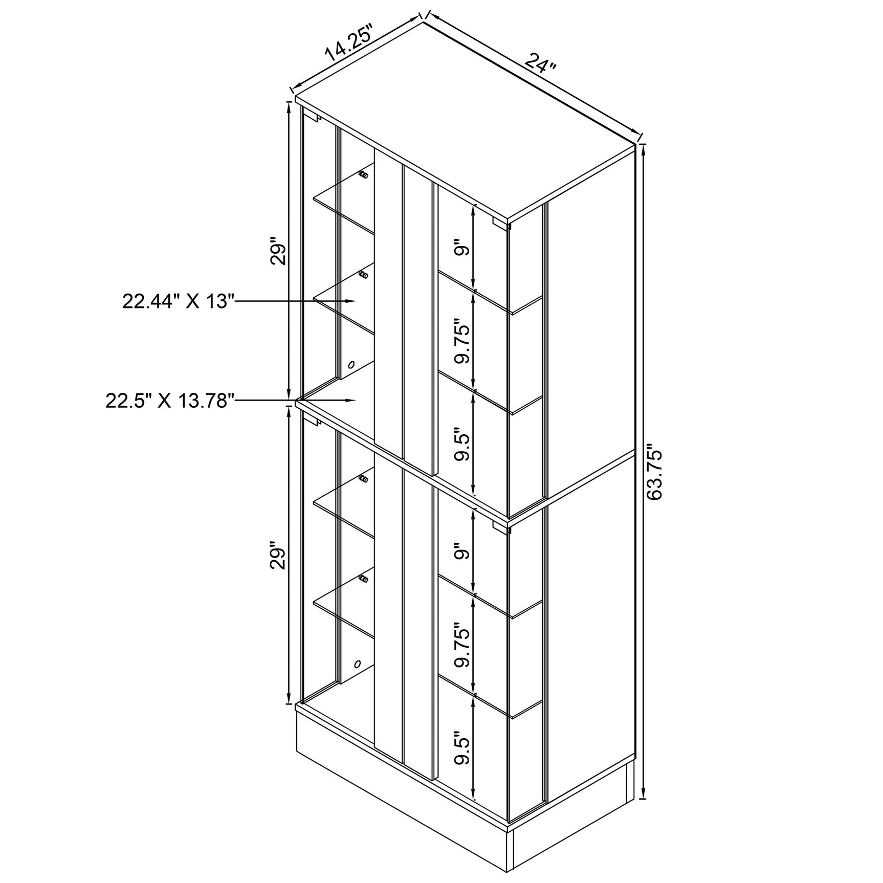 Cabra 4-door LED Curio Display Cabinet Black High Gloss - Tampa Furniture Outlet