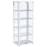 Aero 5-shelf Display Curio Cabinet with LED Lighting White - Tampa Furniture Outlet