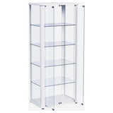 Aero 5-shelf Display Curio Cabinet with LED Lighting White - Tampa Furniture Outlet