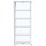 Aero 5-shelf Display Curio Cabinet with LED Lighting White - Tampa Furniture Outlet