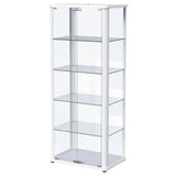 Aero 5-shelf Display Curio Cabinet with LED Lighting White - Tampa Furniture Outlet