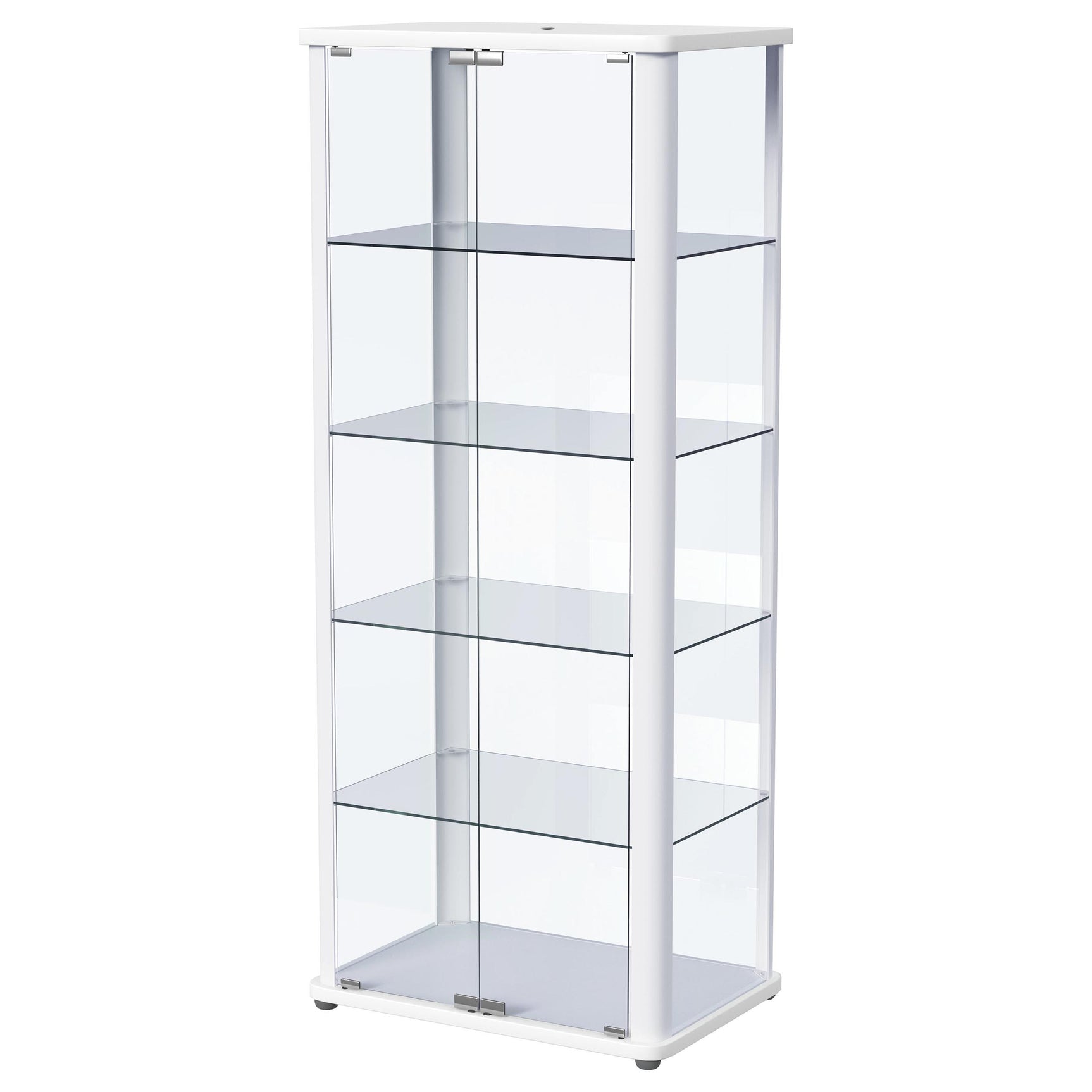 Aero 5-shelf Display Curio Cabinet with LED Lighting White - Tampa Furniture Outlet