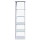Aero 5-shelf Display Curio Cabinet with LED Lighting White - Tampa Furniture Outlet