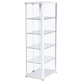 Aero 5-shelf Display Curio Cabinet with LED Lighting White - Tampa Furniture Outlet
