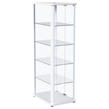 Aero 5-shelf Display Curio Cabinet with LED Lighting White - Tampa Furniture Outlet