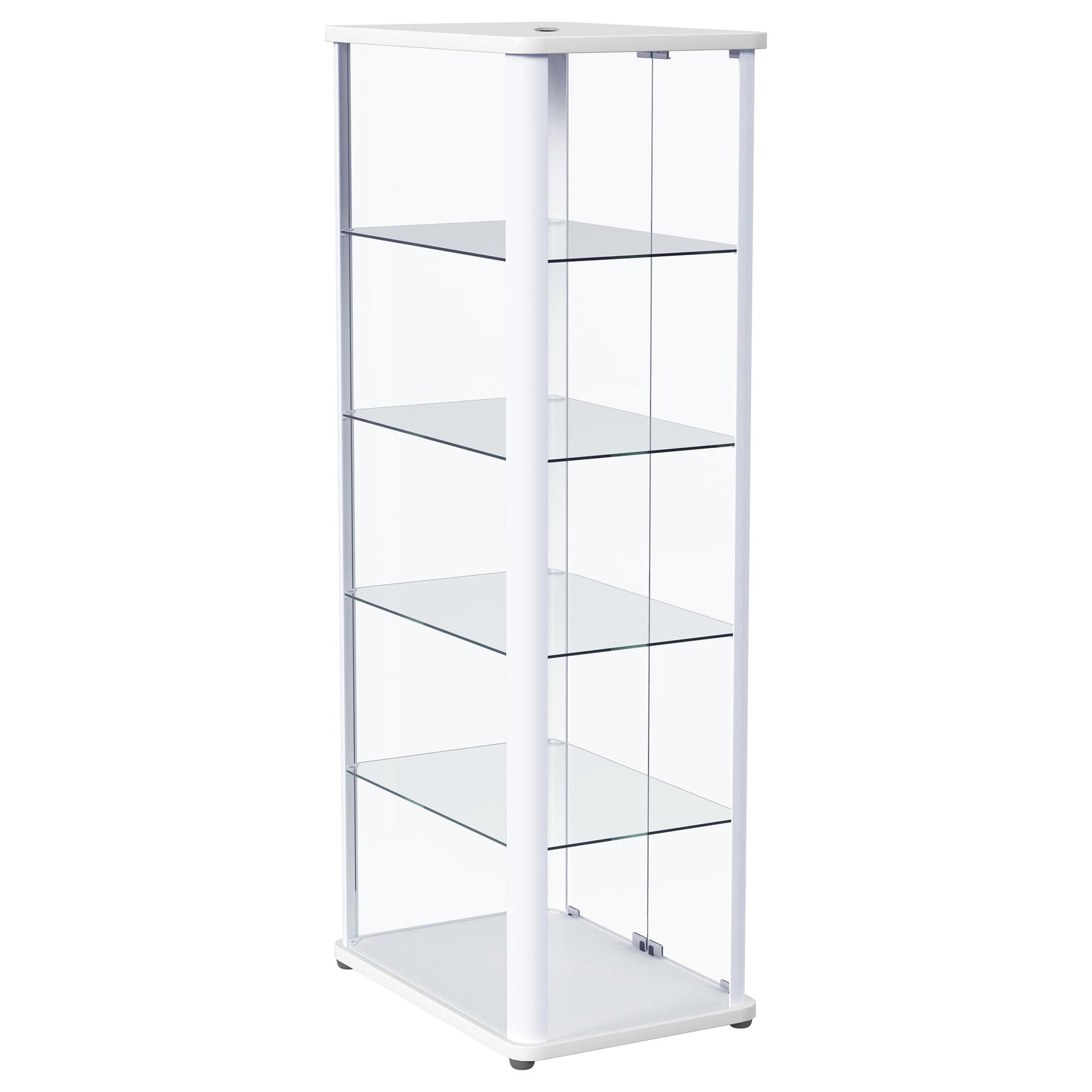 Aero 5-shelf Display Curio Cabinet with LED Lighting White - Tampa Furniture Outlet