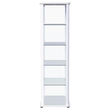 Aero 5-shelf Display Curio Cabinet with LED Lighting White - Tampa Furniture Outlet
