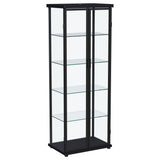Tampa Furniture Outlet - Coaster - Aero 4-shelf Display Curio Cabinet with LED Lighting Black - 950400
