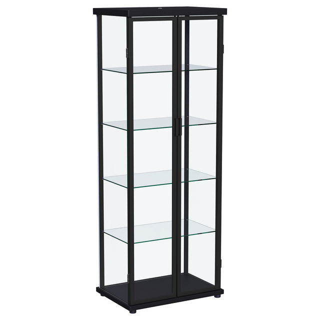 Tampa Furniture Outlet - Coaster - Aero 4-shelf Display Curio Cabinet with LED Lighting Black - 950400