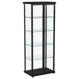 Aero 4-shelf Display Curio Cabinet with LED Lighting Black - Tampa Furniture Outlet