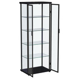 Aero 4-shelf Display Curio Cabinet with LED Lighting Black - Tampa Furniture Outlet
