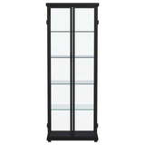 Aero 4-shelf Display Curio Cabinet with LED Lighting Black - Tampa Furniture Outlet