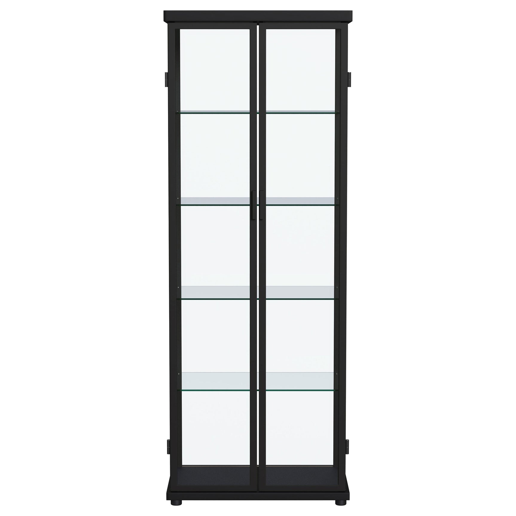 Aero 4-shelf Display Curio Cabinet with LED Lighting Black - Tampa Furniture Outlet