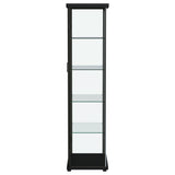 Aero 4-shelf Display Curio Cabinet with LED Lighting Black - Tampa Furniture Outlet