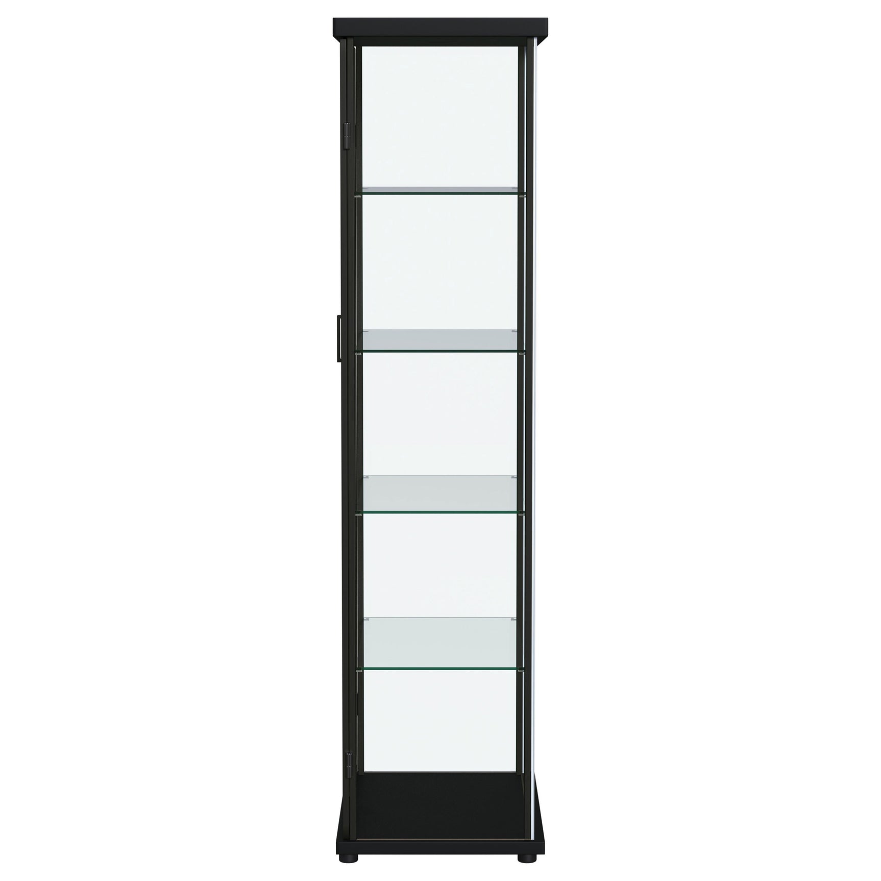 Aero 4-shelf Display Curio Cabinet with LED Lighting Black - Tampa Furniture Outlet