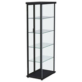 Aero 4-shelf Display Curio Cabinet with LED Lighting Black - Tampa Furniture Outlet