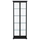 Aero 4-shelf Display Curio Cabinet with LED Lighting Black - Tampa Furniture Outlet
