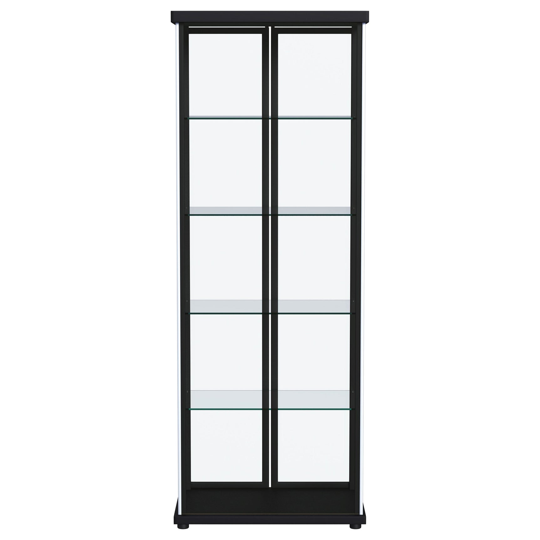 Aero 4-shelf Display Curio Cabinet with LED Lighting Black - Tampa Furniture Outlet