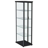 Aero 4-shelf Display Curio Cabinet with LED Lighting Black - Tampa Furniture Outlet