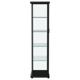 Aero 4-shelf Display Curio Cabinet with LED Lighting Black - Tampa Furniture Outlet