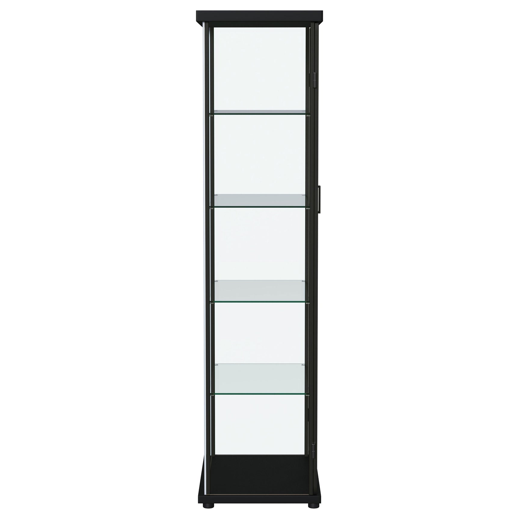 Aero 4-shelf Display Curio Cabinet with LED Lighting Black - Tampa Furniture Outlet