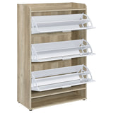 Denia 3-tier Engineered Wood Shoe Cabinet White - Tampa Furniture Outlet
