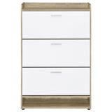 Denia 3-tier Engineered Wood Shoe Cabinet White - Tampa Furniture Outlet