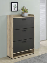 Denia 3-tier Engineered Wood Shoe Cabinet Grey - Tampa Furniture Outlet