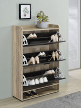 Denia 3-tier Engineered Wood Shoe Cabinet Grey - Tampa Furniture Outlet