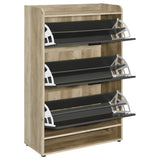 Denia 3-tier Engineered Wood Shoe Cabinet Grey - Tampa Furniture Outlet