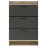 Denia 3-tier Engineered Wood Shoe Cabinet Grey - Tampa Furniture Outlet