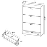 Denia 3-tier Engineered Wood Shoe Cabinet Grey - Tampa Furniture Outlet