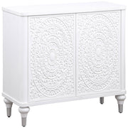 Tampa Furniture Outlet - Coaster - Cardella 2-door Mandala Accent Cabinet Distressed White - 950411
