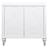 Cardella 2-door Mandala Accent Cabinet Distressed White - Tampa Furniture Outlet
