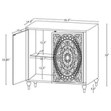 Cardella 2-door Mandala Accent Cabinet Distressed White - Tampa Furniture Outlet