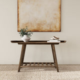Ornelas 46-inch Console Table with Slatted Shelf Mango Brown - Tampa Furniture Outlet
