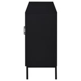 Jess 2-door Arched Fluted Glass Accent Cabinet Black - Tampa Furniture Outlet