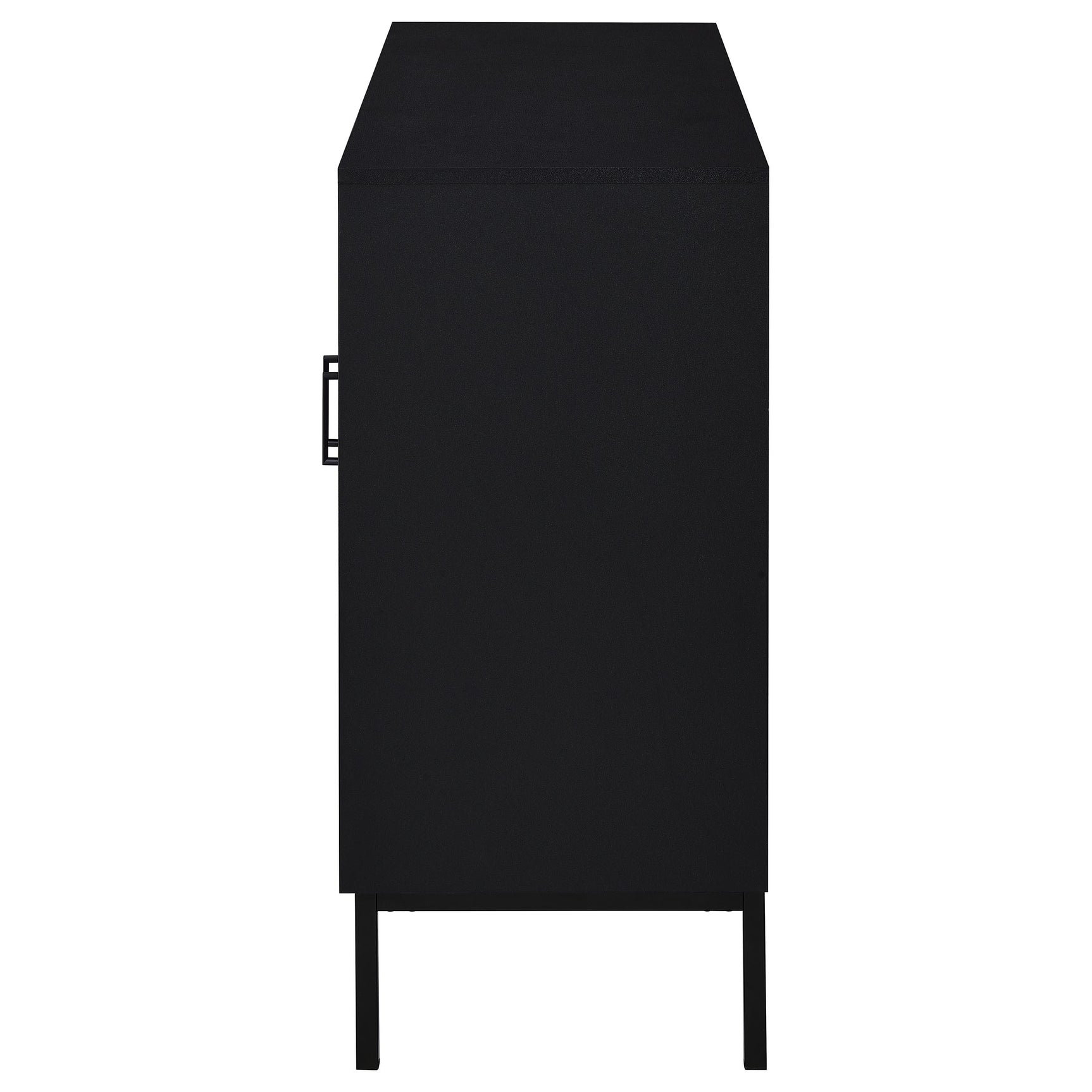 Jess 2-door Arched Fluted Glass Accent Cabinet Black - Tampa Furniture Outlet