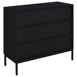 Jess 2-door Arched Fluted Glass Accent Cabinet Black - Tampa Furniture Outlet