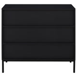 Jess 2-door Arched Fluted Glass Accent Cabinet Black - Tampa Furniture Outlet