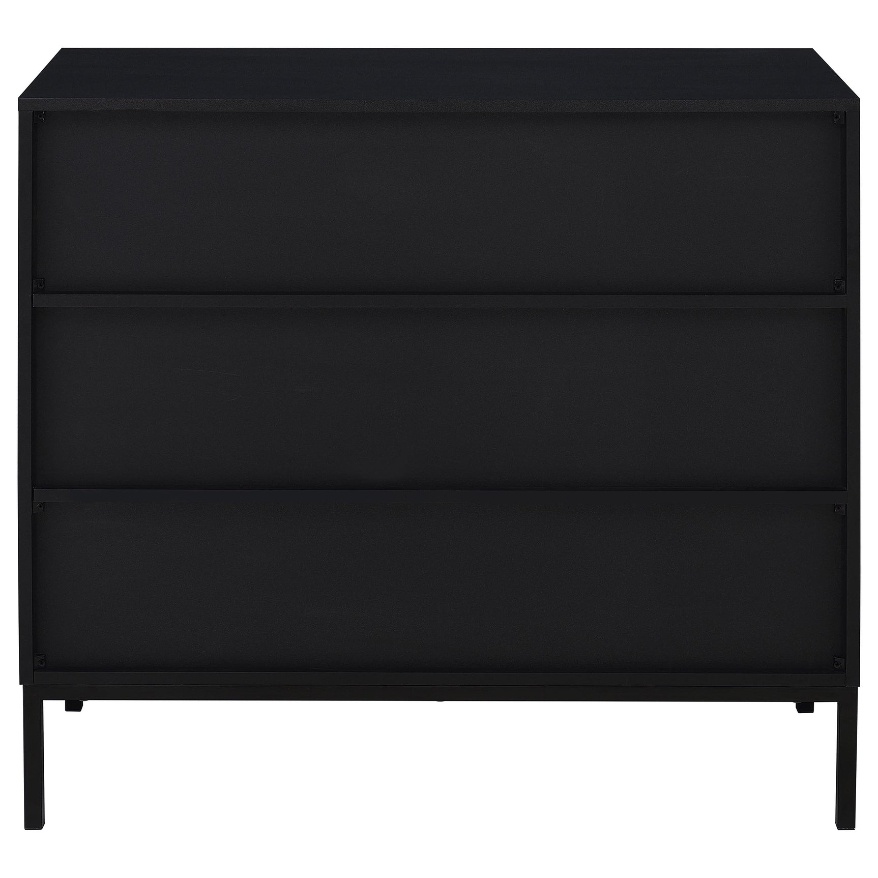 Jess 2-door Arched Fluted Glass Accent Cabinet Black - Tampa Furniture Outlet