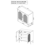 Jess 2-door Arched Fluted Glass Accent Cabinet Black - Tampa Furniture Outlet