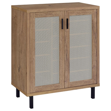 Tampa Furniture Outlet - Coaster - Teller 2-door Shoe Storage Cabinet Natural Oak - 950421