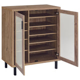Teller 2-door Shoe Storage Cabinet Natural Oak - Tampa Furniture Outlet