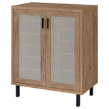 Teller 2-door Shoe Storage Cabinet Natural Oak - Tampa Furniture Outlet